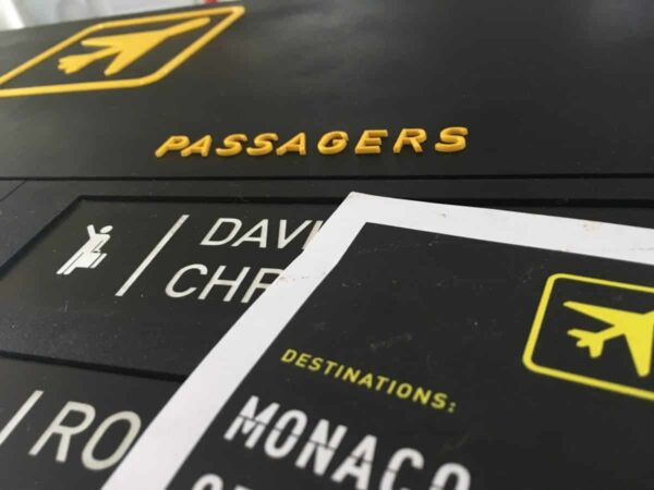 Plan de Table Aéroport pour mariage thème voyage
