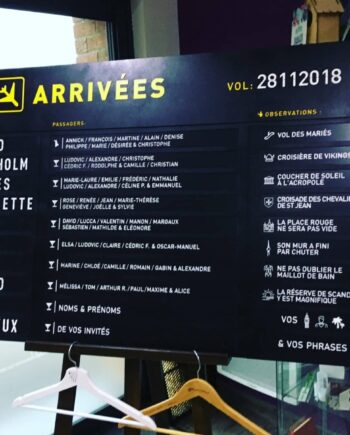 Plan de table aéroport