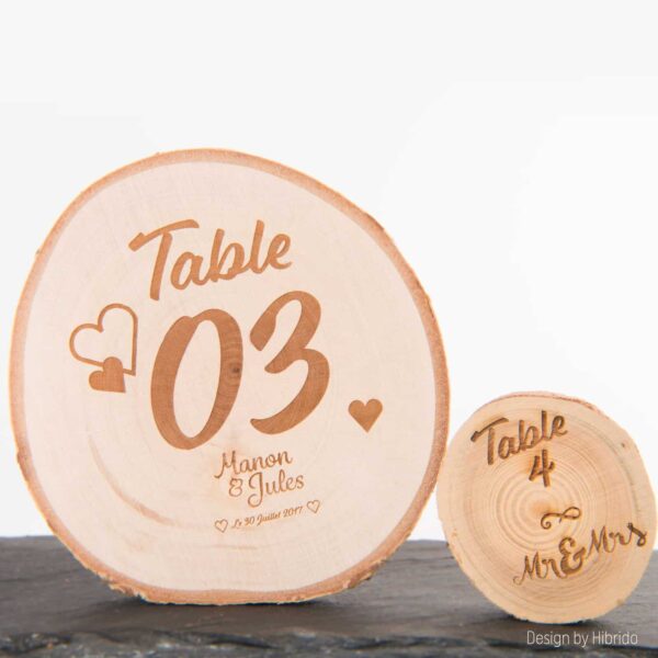 numerotation table bois : idéal pour mariage Champêtre