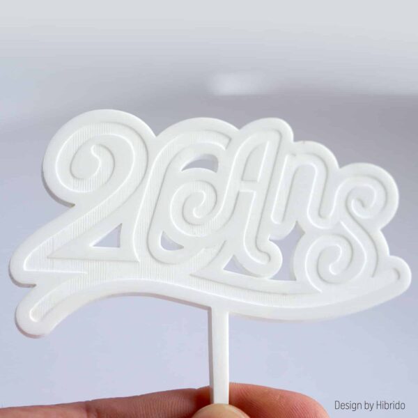 cake topper anniversaire 20 ans