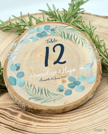 numérotation de table thème eucalyptus