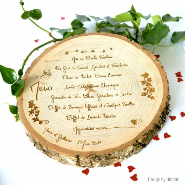 menu de mariage,champêtre