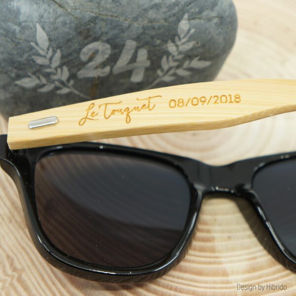 Lunette en bambou personnalisable Mr & Mrs