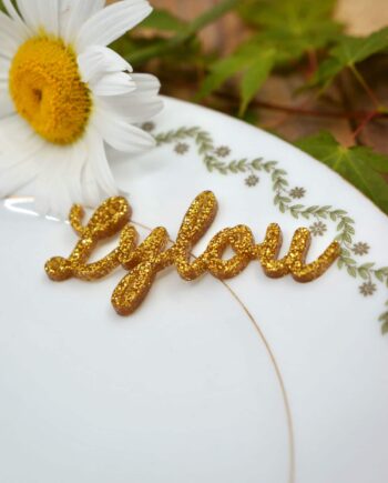 Marque place en glitter Gold