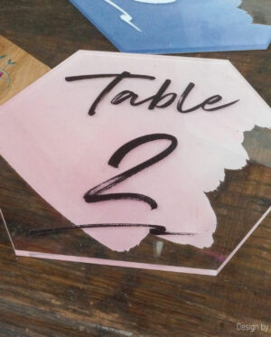 Numéros de tables en plexiglas