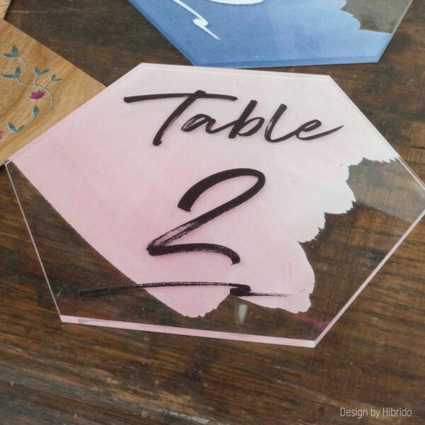 Numéros de tables en plexiglas