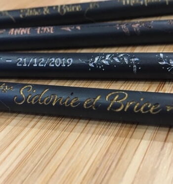 Crayons à papier Noirs personnalisés - lot de 10