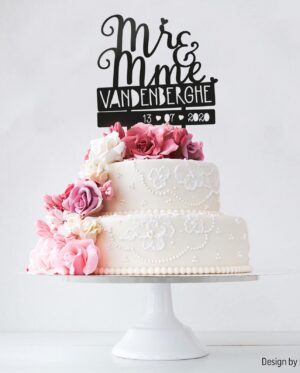 Cake topper mariage personnalisé Mr & Mme