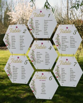Plan de table mariage en acrylique blanc