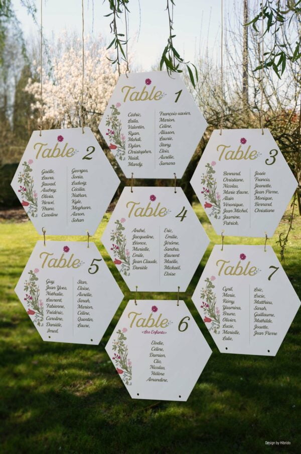 Plan de table mariage en acrylique blanc