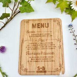 menu style anglais romantique
