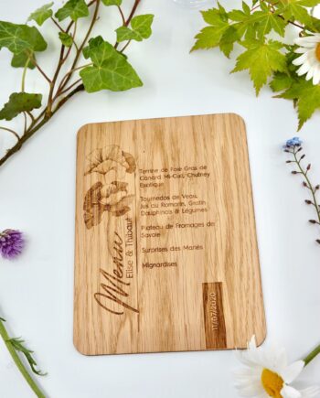 Menu mariage thème coquelicot