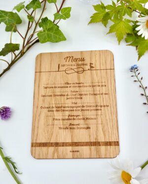 menu en bois thème infini