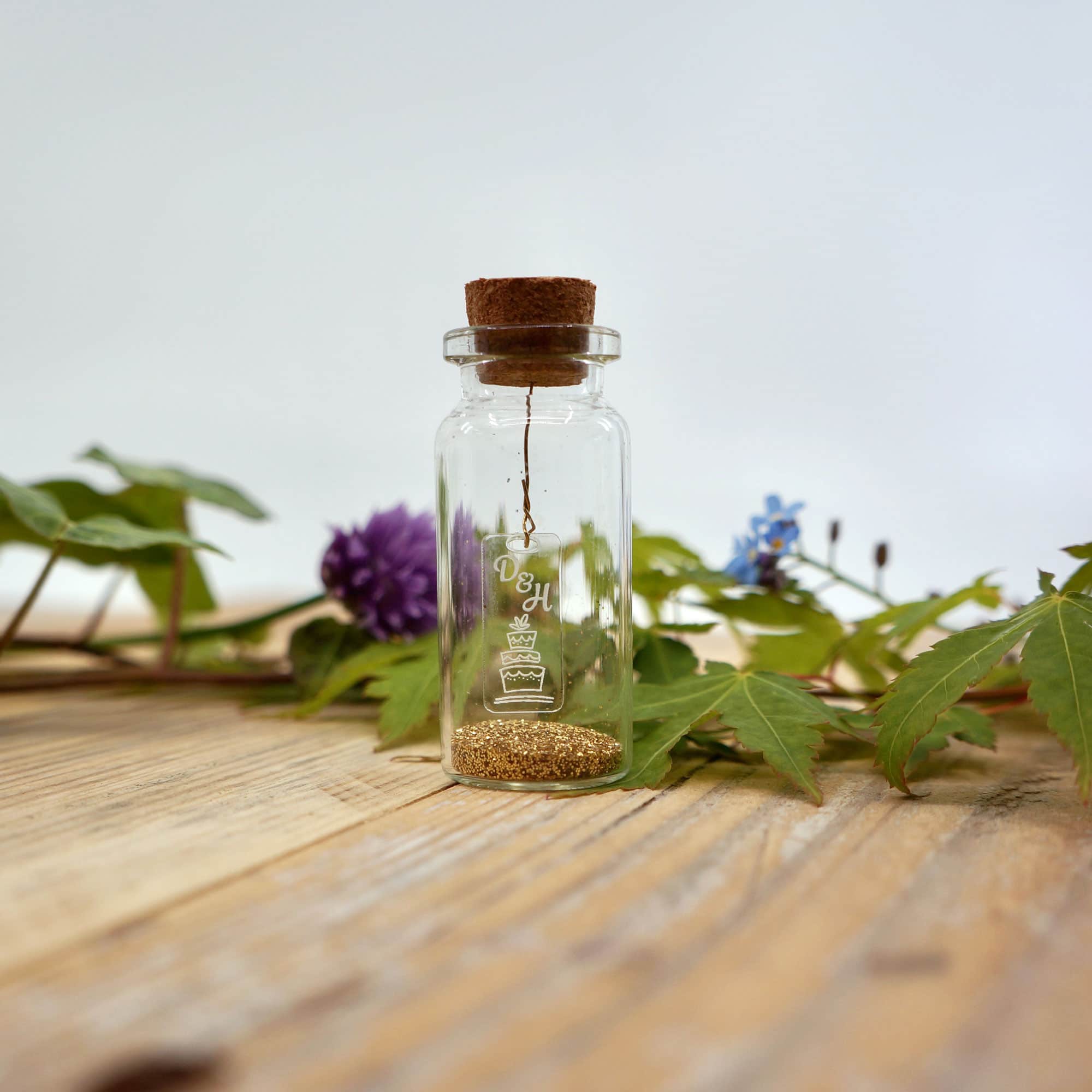 Flacon en verre avec message - Faveurs de mariage