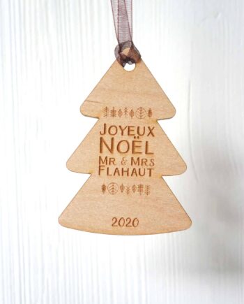 décoration en bois pour sapin