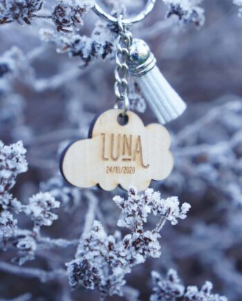 porte clé naissance personnalisé nuage