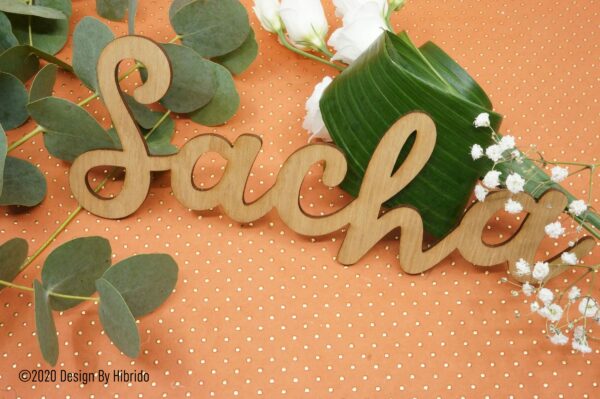 Prénom en bois pour décoration ou mariage