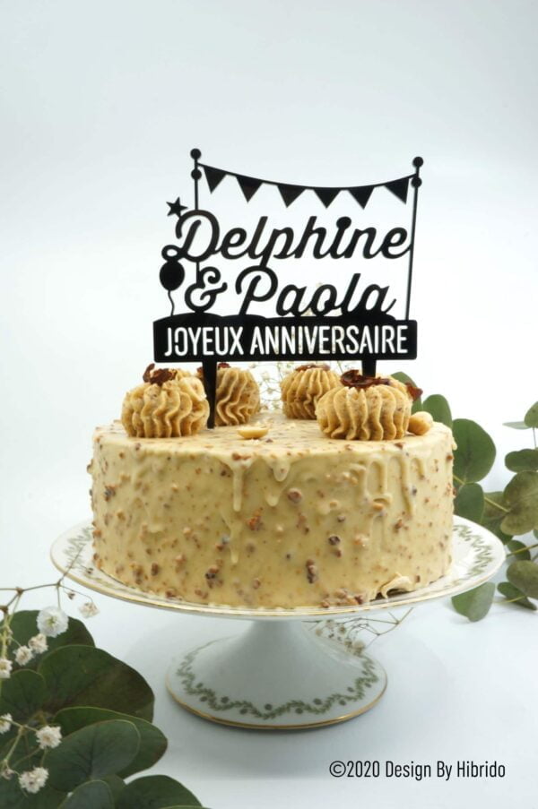 cake topper deux prénoms