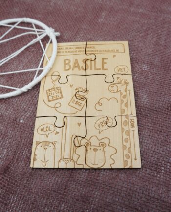 faire-part naissance en bois