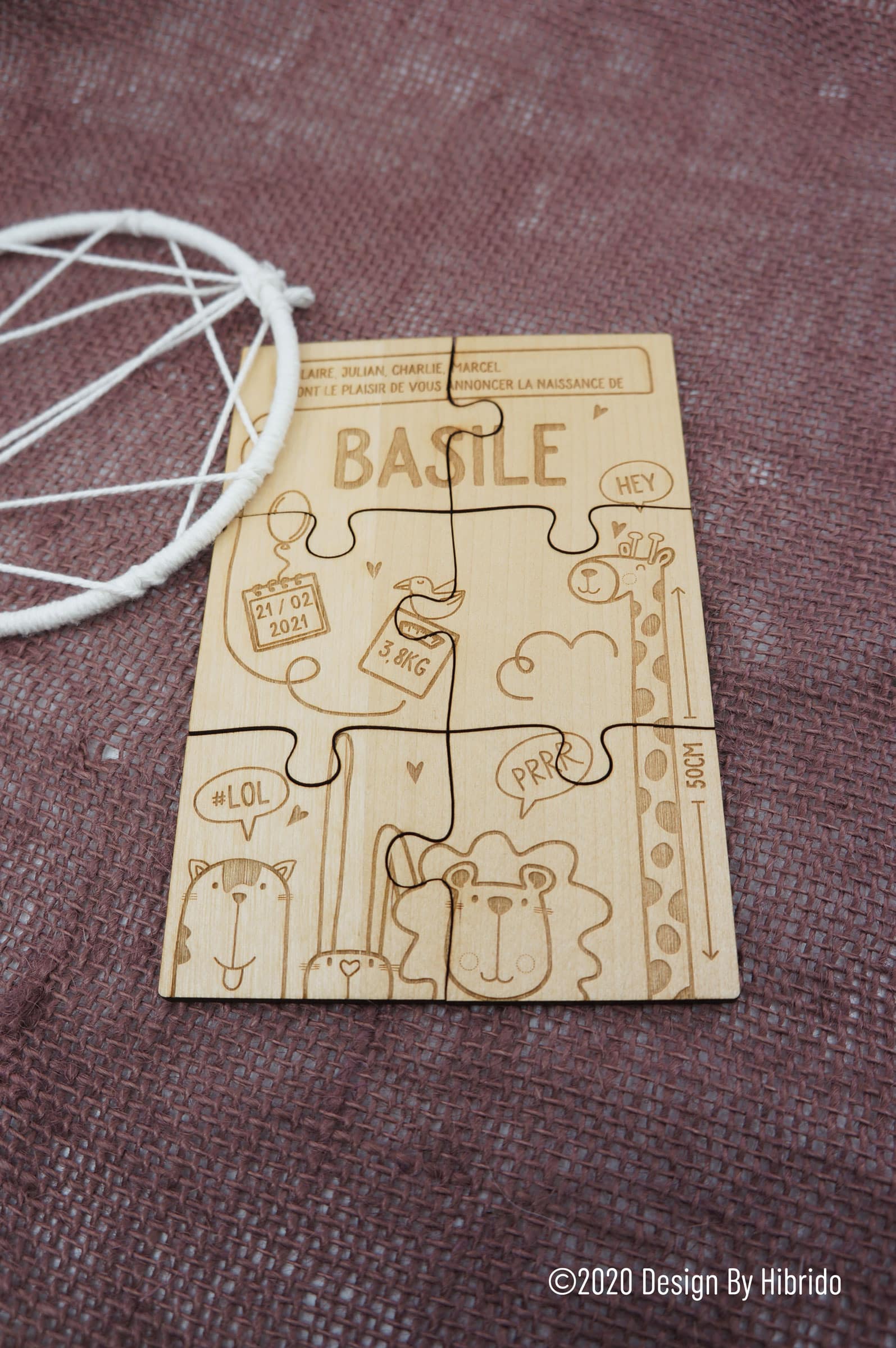 Puzzle en bois personnalisé – L'atelier Gravure