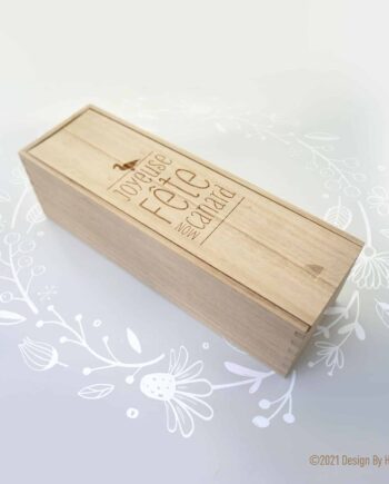 Coffret vin en bois personnalisé - 1 bouteille pour fêtes