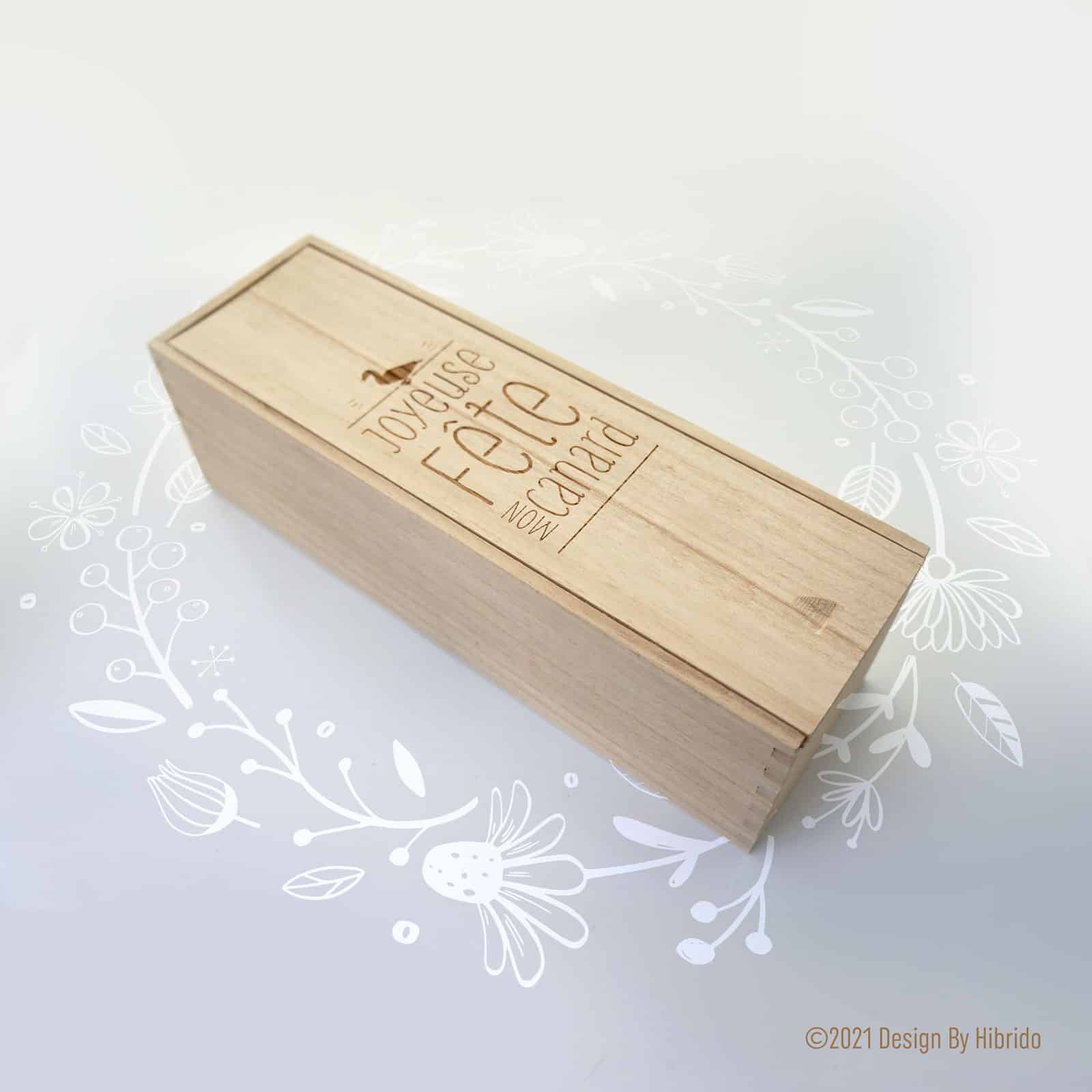 Coffret en Bois avec Bouteille de Vin à Personnaliser