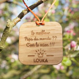 Étiquette en bois personnalisé pour cadeau de papa