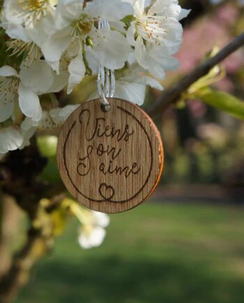 Étiquette de mariage personnalisée "Viens on s'aime"