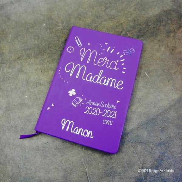 Carnet A5 Violet Merci Madame