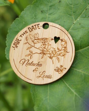 porte clé personnalisé gravé "Save The Date"