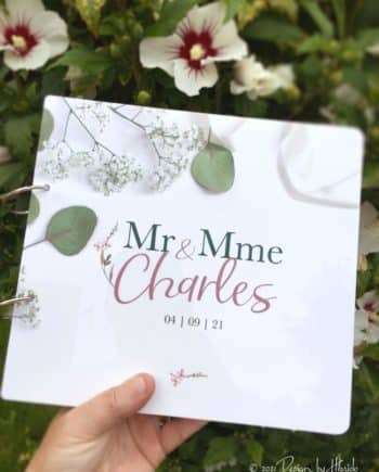 Livre d'or en plexiglas blanc "Charles"