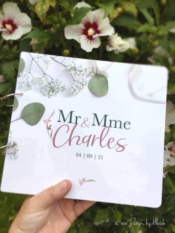 Livre d'or en plexiglas blanc "Charles"