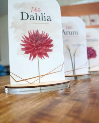 nom de table mariage fleur
