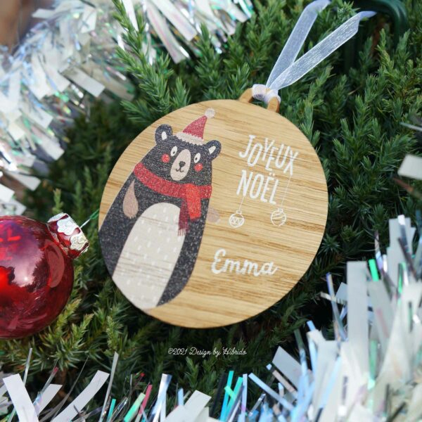 Boule de Noël ourson personnalisée