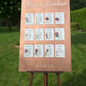 Plan de table mariage champêtre "Claire & Emilien"