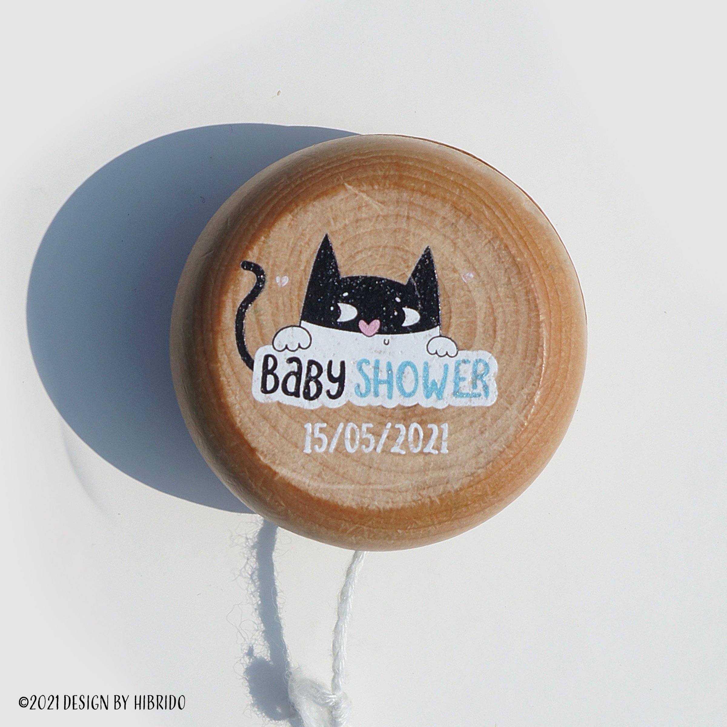 Yoyo en bois - chat noir