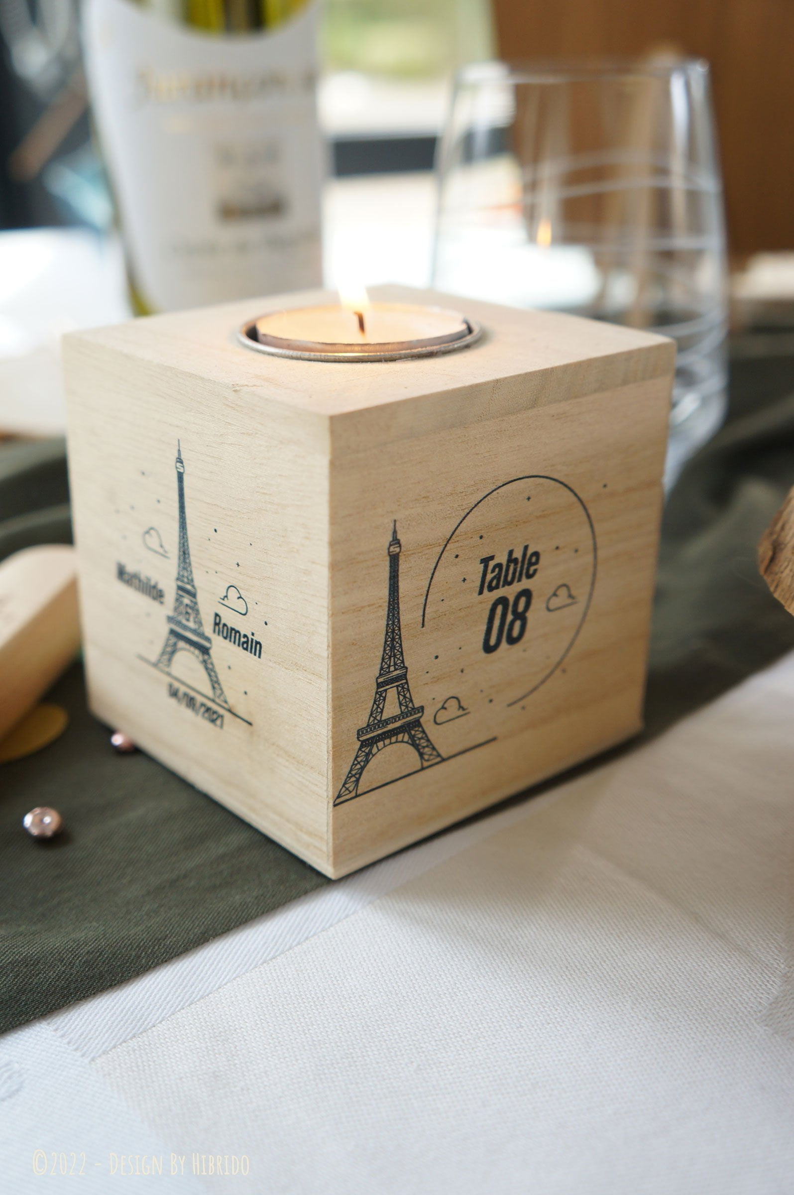 cube bougie table mariage