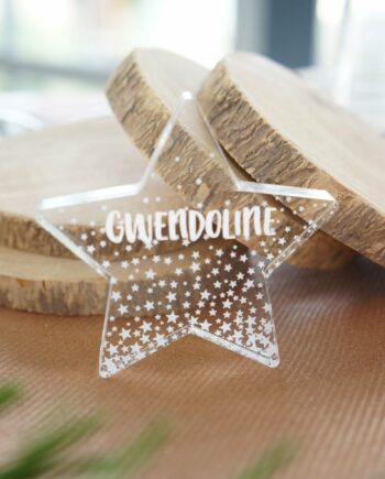 marque place en forme de boule de noël