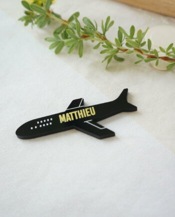 marque place mariage avion noir