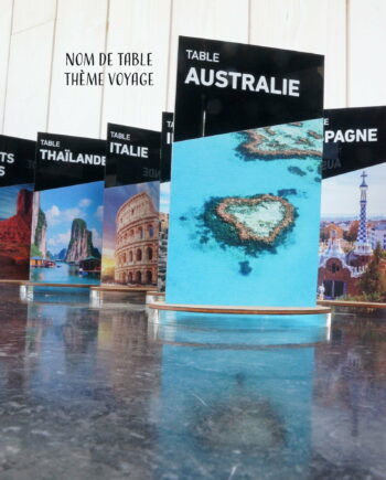 Nom de table thème mariage