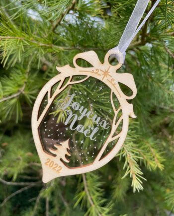 Deco sapin de noel en bois et plexiglas