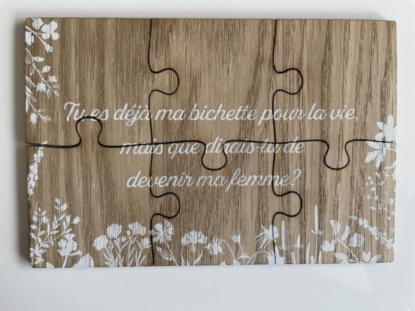 Carte puzzle avec message