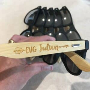 lunettes de soleil pour evg, branches bois personnalisées