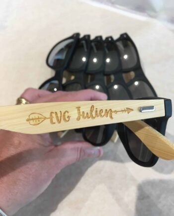 lunettes de soleil pour evg, branches bois personnalisées