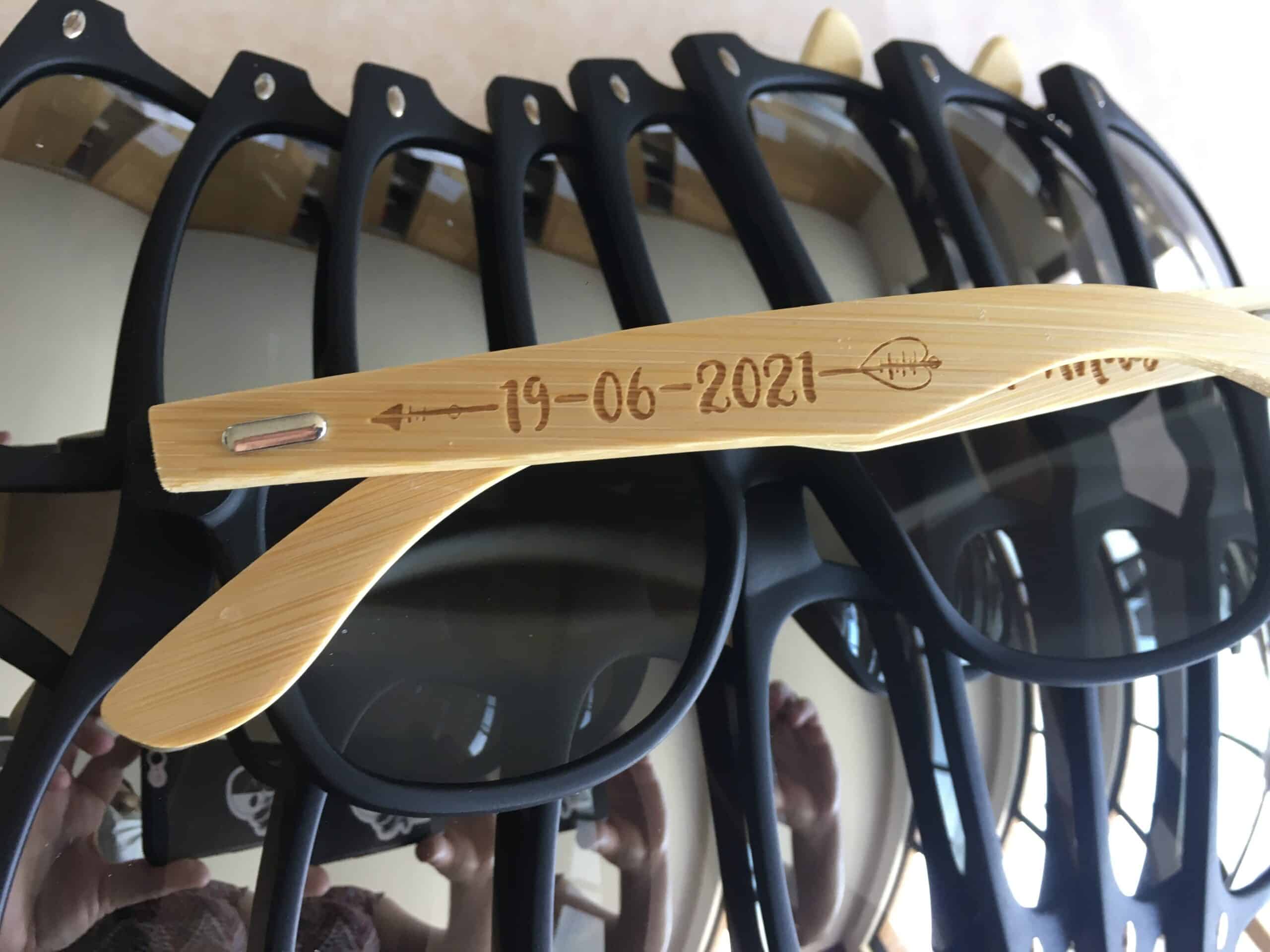 lunettes de soleil pour evg, branches bois personnalisées
